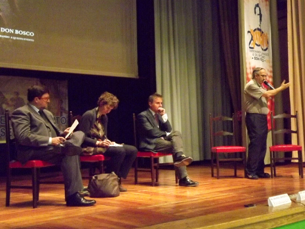 Da sinistra, Maurizio Baradello, Eelena Di Bella, Giorgio Musso, Don Egidio Deiana